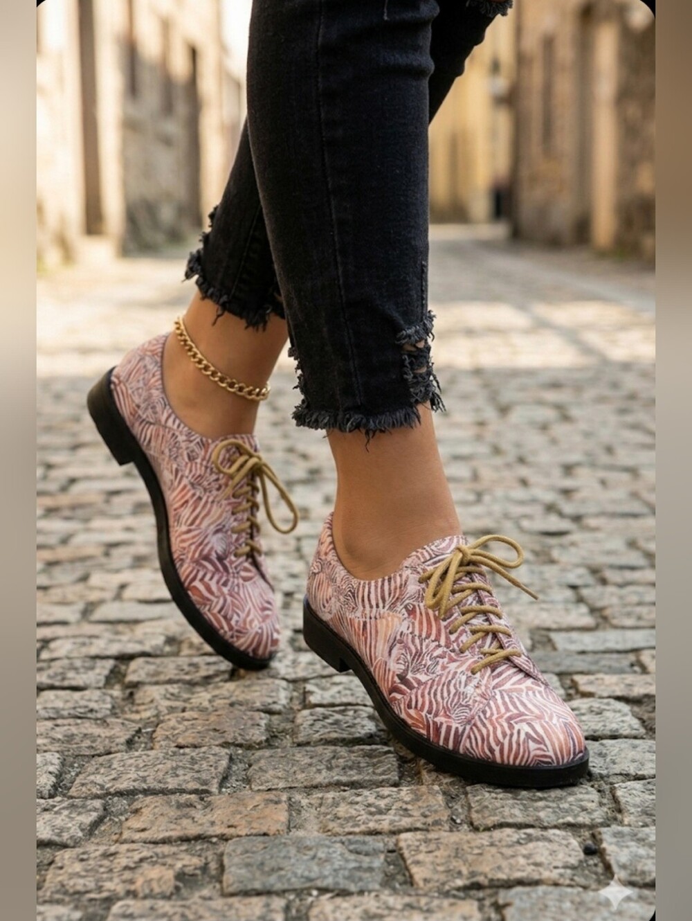 Icon Zebra-Print Wearable Art Leather Loafers Shoes by Cecile Hubene / Sz 10.5